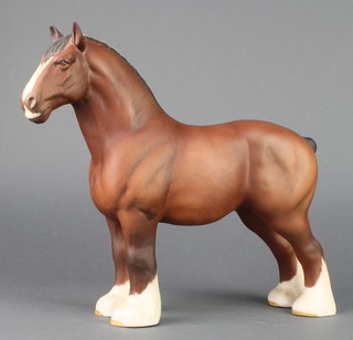 A Beswick figure Standing Shire horse, brown matt, 2578, 8 1/4" 