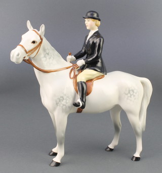 A Beswick figure Huntswoman, dappled grey, 1730  8"