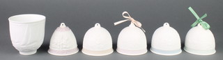 5 Lladro Collector's Society Christmas tree decorations and a ditto candle holder