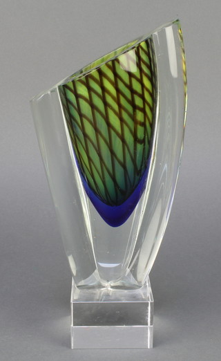 A Studio Glass free form vase 12"