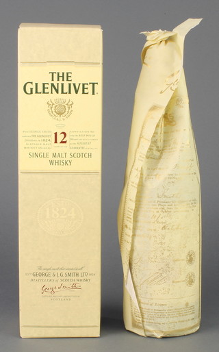 A 70cl bottle of The Glenlivet 12 year old single malt whisky 