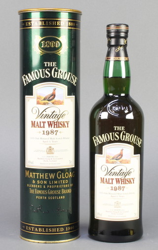 A 70cl bottle of The Famous Grouse Vintage malt whisky 1987