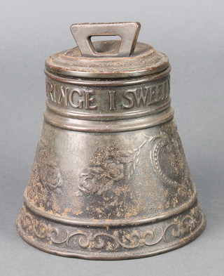 A Huntley & Palmer novelty biscuit tin in the form of a bell, 7"
