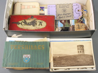 A quantity of various postcards, cigarette cards and other ephemera