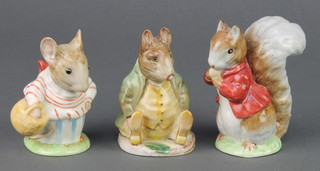 3 Beswick Beatrix Potter figures - Samuel Whiskers 1106 3 1/4", Timmy Tiptoes 1101 3 3/4" and Mr Tittlemouse 1103 3 1/2" 

