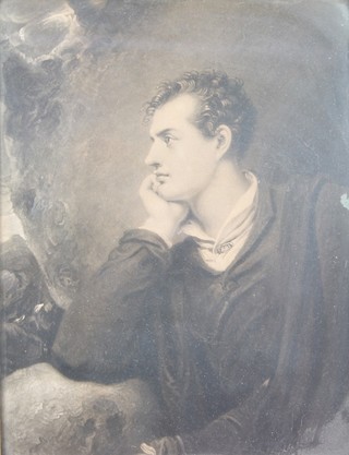 A 19th Century print of Lord Byron in a fancy gilt frame 11" x 9" 