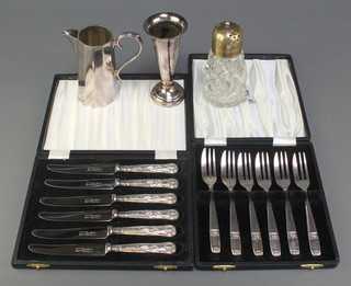 2 silver plated cased sets and minor plated items 