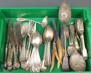 A quantity of Art Nouveau silver plated tableware and minor cutlery 