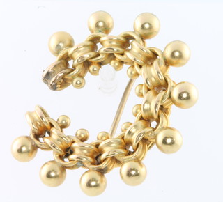 A yellow gold high carat rope twist brooch, gross 6 grams 