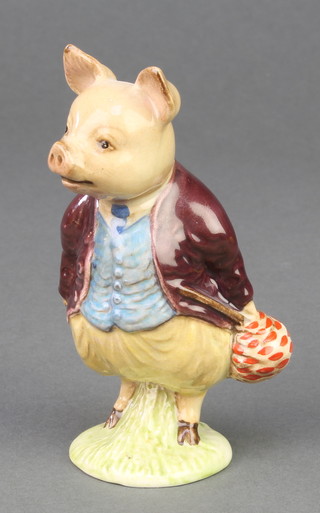 A Beswick Beatrix Potter figure Pigling Bland, 1st version (deep maroon jacket) 1365 4 1/4" 