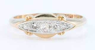 A 9ct yellow gold 5 stone diamond ring size N