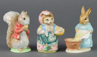 3 Beswick Beatrix Potter figures - Cousin Ribby 2284 3 1/2", Timmy Tiptoes 1101 3 3/4" and Cecily Parsley 1941 4" 