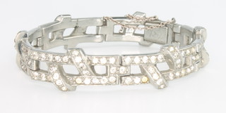 An Art Deco marcasite open bracelet