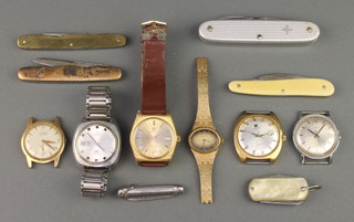 A gentleman's gilt cased Zenith calendar quartz wristwatch and minor watches etc 