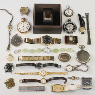 A Waltham gilt cased pocket watch with seconds at 6 o'clock and minor watches