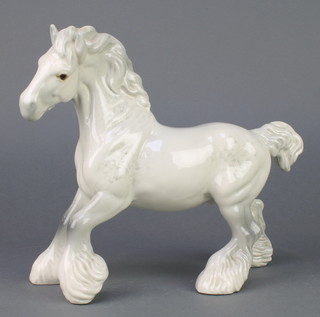 A Beswick figure Cantering Shire horse 975, white,  8 3/4" 