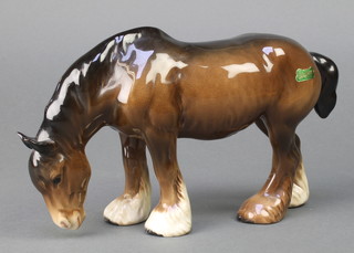 A Beswick figure Grazing Shire horse 1050 5 1/2" with stuck on label