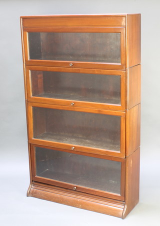 A mahogany Globe Wernicke style 4 tier bookcase 57 1/2"h x 34"w x 10"d 