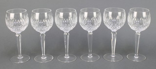 A set of 6 Waterford Crystal Colleen pattern hock glasses 7 1/2" 