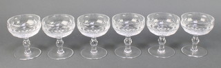 A set of 6 Waterford Crystal Colleen pattern champagne saucer glasses (coups)  