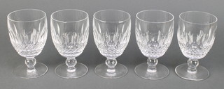 A set of 5 Waterford Crystal Colleen pattern wine glasses  