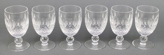 A set of 6 Waterford Crystal Colleen pattern white/small wine glasses
