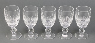 A set of 5 Waterford Crystal Colleen pattern sherry glasses 