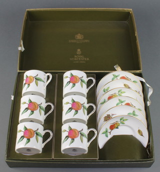 A Royal Worcester Arden pattern coffee set comprising 6 coffee cans and 6 saucers 