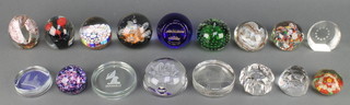 A multi-cane paperweight 2 1/2" and a quantity of others