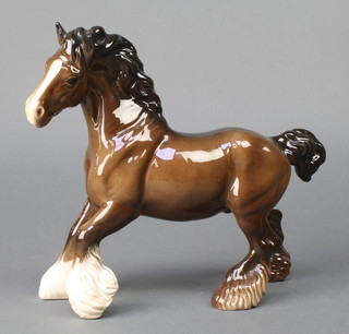 A Beswick figure Cantering Shire horse, brown gloss, 975 8" 