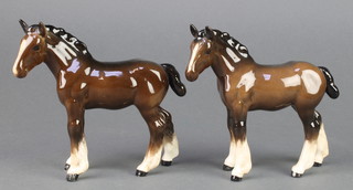 Two Beswick figures, Shire foal, brown gloss, 1053 5"