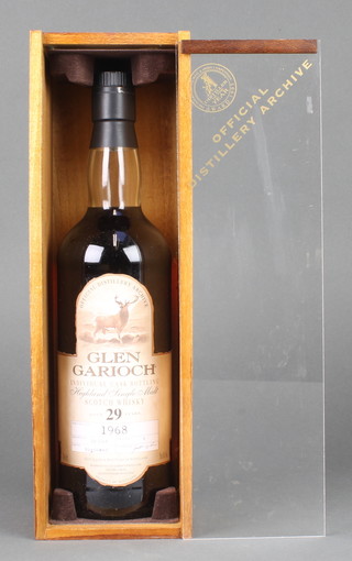 A 70cl bottle of Glen Garioch 29 year old single malt whisky, distilled 18.5.1968, cask number 9, boxed