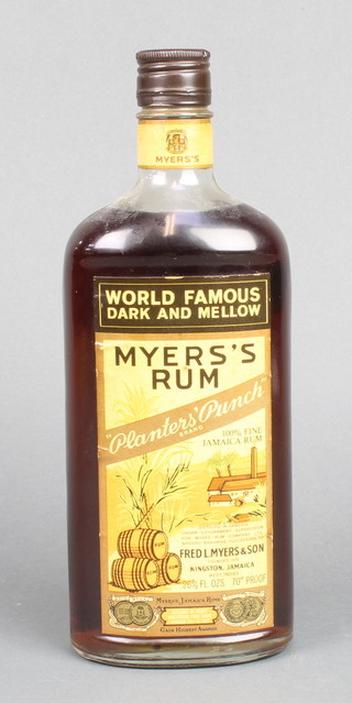 A 70cl bottle of Myers's Jamaican Rum, 70% proof
