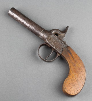 A 19th Century percussion pocket pistol with 4" barrel 