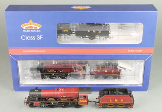 A Bachmann 21-627 Class F 3205 locomotive boxed, a ditto 31-204 Patriot Class 5530 Sir Frank Ree locom LMS crimson locomotive boxed and a Bachmann LMS locomotive Austria unboxed