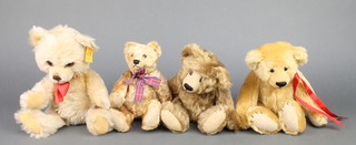 A Steiff yellow teddybear with articulated limbs 11", a Sultt Stuf bear Cholmondeley no.7 10", 1 other ditto 9" and a limited edition Traditional Craft Company bear Schklet no.12/25  
