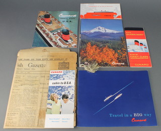British Gazette, an edition for Tuesday 11 May 1926, no.6 together with various 1960's brochures for RMS Queen Mary 
