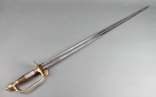 A 1796 Pattern Infantry Officer's sword with 32" etched blade 
