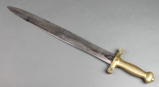 Talabot's, a French double bladed short sword with 19" blade and brass grip 