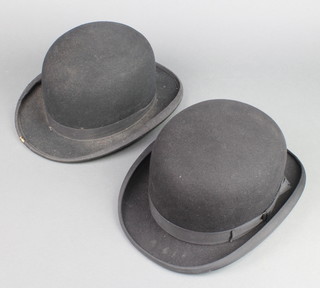 A gentleman's bowler hat by Dunn & Co size 7 1/8 together with a Bowler hat by Rego size 7 