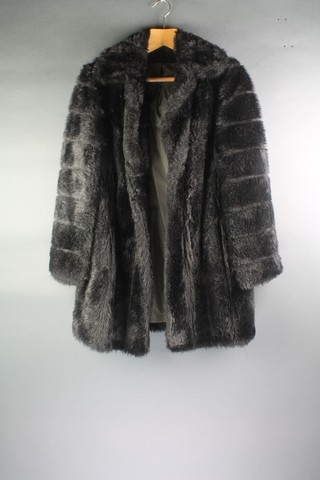 A lady's black simulated fur coat by Glenroyal size 12 