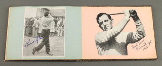 A 1940's autograph album of various golfers including Henry Cotton, Arthur Lees, Sam Snead and numerous others
