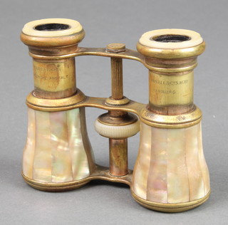 A pair of gilt and mother of pearl 19th century opera glasses