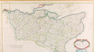 Robert Morden, map of Kent with coloured borders 14" x 25" 