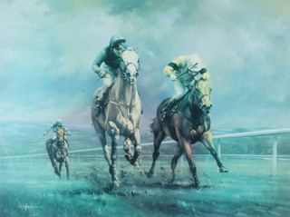 Graham Isom, limited edition print "Cheltenham Gold Cup 1989" signed in pencil 417/550 22" x 27 1/2" 