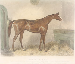 Harry Hall, print, equestrian study, horse in stable, 17" x 20" 