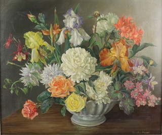 Dorothy Noyes, oil on canvas, signed, "June Flowers" labels on verso 19" x 23"  