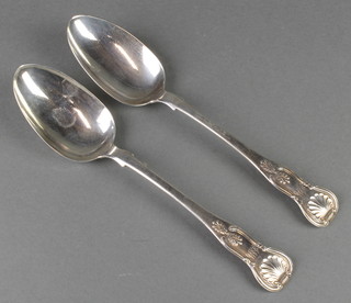 A pair of George IV silver Kings Pattern table spoons Edinburgh 1838, 142 grams