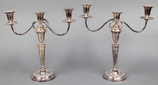 A silver plated 3 light candelabra 13" 