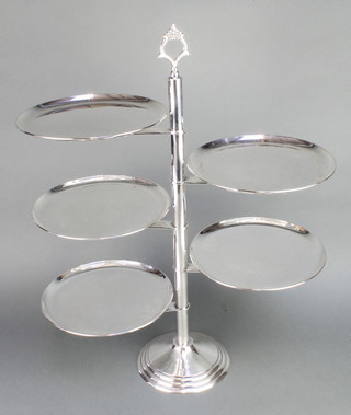 A 5 tier plated cake stand with handle 24" 